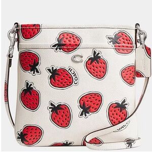Coach Kitt Messenger Strawberry Embossed Pebble NWT CT875